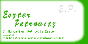 eszter petrovitz business card